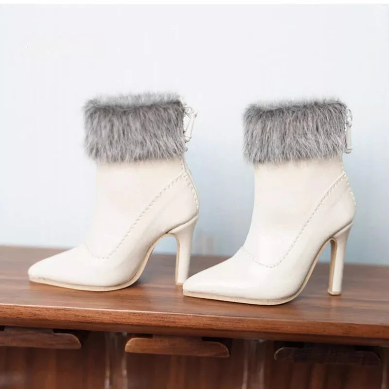 BJD Doll Shoes For 1/3 1/4 Doll Fashion Shoes Black White Pink Silver High Boots Doll Accessories DIY Gift