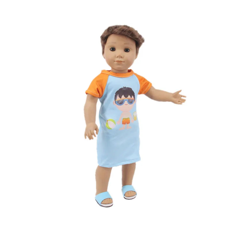 Doll Clothes Leisure Sportswear Cute Animal Print For 43cm Baby Doll &18Inch American Doll Outfits,Our Generation Gifts Toys