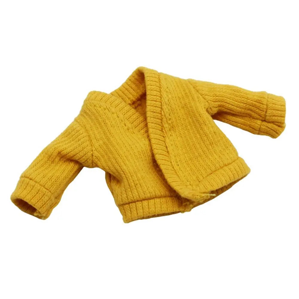1/12 Doll Clothes Knitted Sweater Fashion Tops Candy Color Coat OB11 Clothes Handmade Casual Wear Dolls Accessories Kids Toys