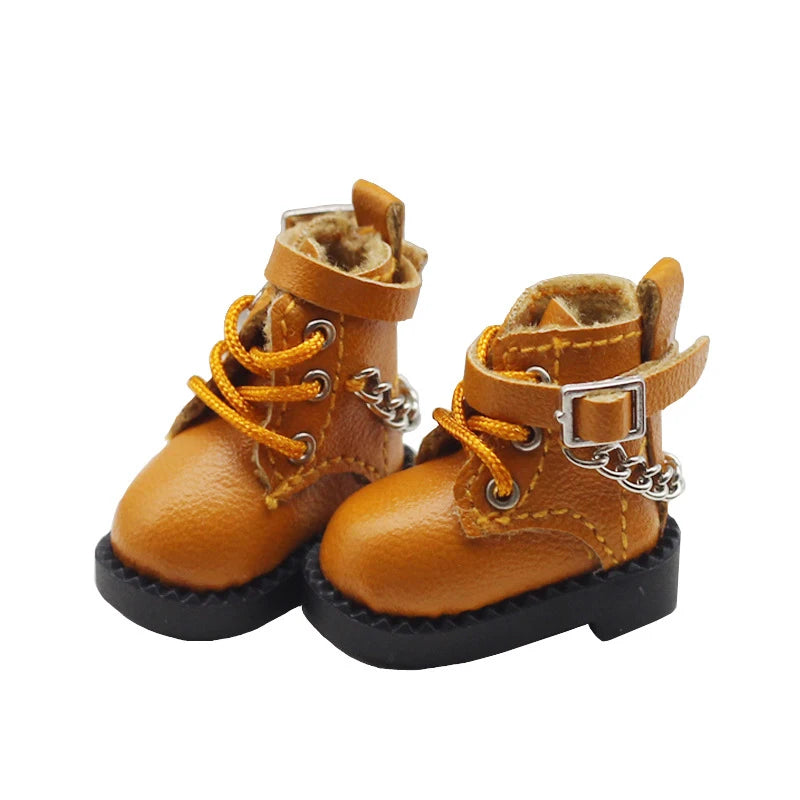 1 Pair Doll Shoes Lovely Chain Boots New Casual Hand-made Ob11 DOD 1/12 Bjd Doll Shoes Doll Accessories