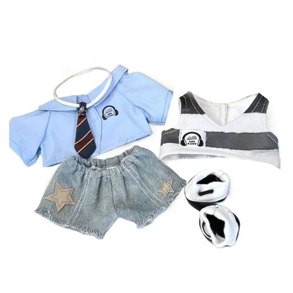 College Uniform 20cm Cotton Doll Clothes Jackets Coat Idol Doll Clothes Cool Sport Plush Doll Clothes 20cm Cotton Doll