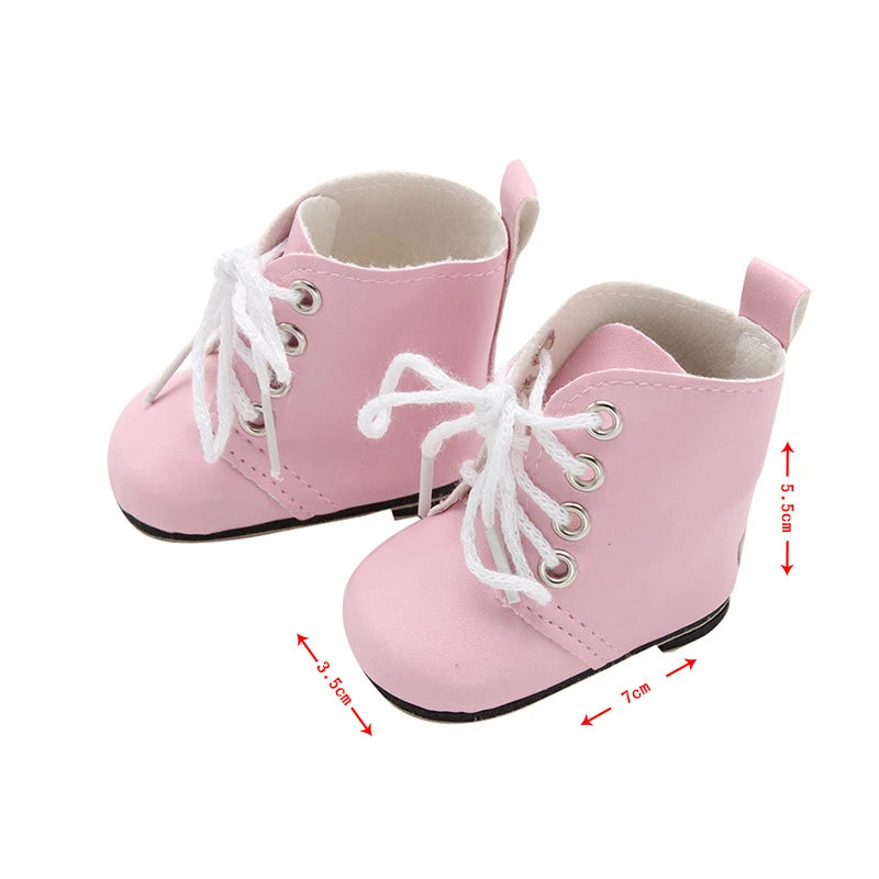 Doll Shoes Clothes Handmade Boots 7Cm Shoes For 18 Inch American&43Cm Baby New Born Doll Accessories For Generation Girl`Toy DIY
