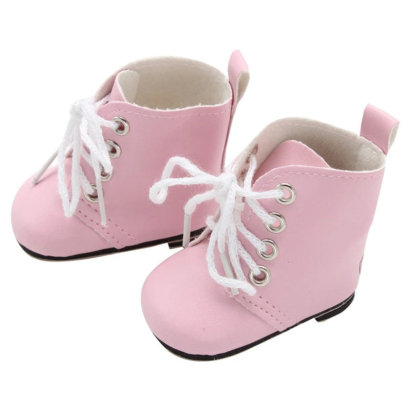 Doll Shoes Clothes Handmade Boots 7Cm Shoes For 18 Inch American&43Cm Baby New Born Doll Accessories For Generation Girl`Toy DIY