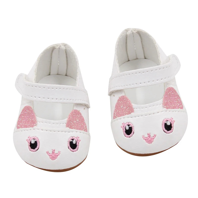 Doll Shoes 7 cm Cute Bow Cartoon Skull Mini Shoes For 18 Inch American&43cm Baby New Bron Dolls Girl Toy 1/3 BJD&OG Doll Boots