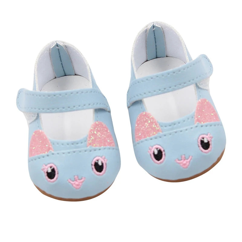 Doll Shoes 7 cm Cute Bow Cartoon Skull Mini Shoes For 18 Inch American&43cm Baby New Bron Dolls Girl Toy 1/3 BJD&OG Doll Boots
