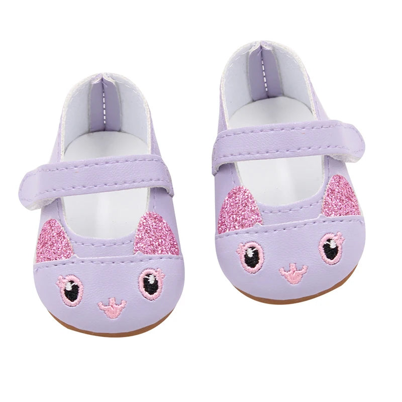 Doll Shoes 7 cm Cute Bow Cartoon Skull Mini Shoes For 18 Inch American&43cm Baby New Bron Dolls Girl Toy 1/3 BJD&OG Doll Boots