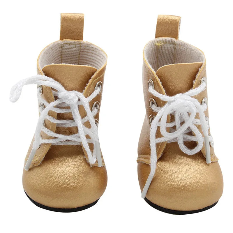 Doll Shoes Clothes Handmade Boots 7Cm Shoes For 18 Inch American&43Cm Baby New Born Doll Accessories For Generation Girl`Toy DIY
