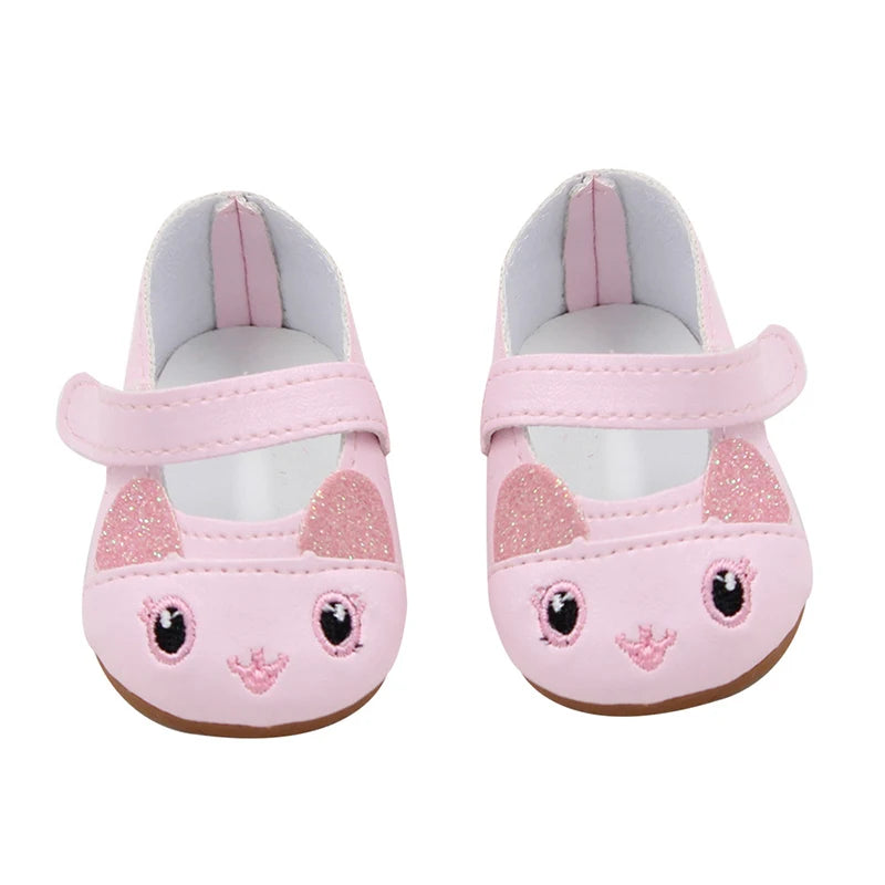 Doll Shoes 7 cm Cute Bow Cartoon Skull Mini Shoes For 18 Inch American&43cm Baby New Bron Dolls Girl Toy 1/3 BJD&OG Doll Boots