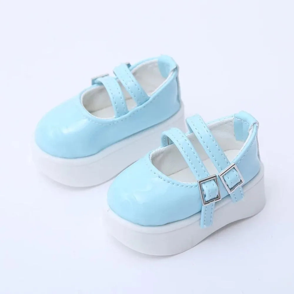 Dress Up 1/4 Dolls Shoes Heightened Thick Sole Handmade Bjd Leather Shoes Casual Wear Multiple Colour 45CM Doll Shoes Diy Toys
