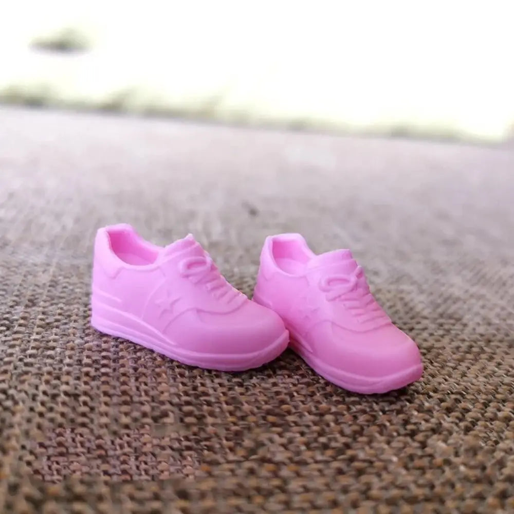 Doll Shoes For 30cm Dolls 1/6 Doll Soft Plastic Sneakers PVC Doll Casual Shoes Fit for Foot Length 2cm Doll Accessories