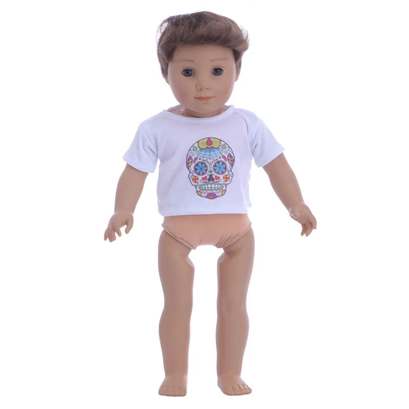 Doll Clothes Leisure Sportswear Cute Animal Print For 43cm Baby Doll &18Inch American Doll Outfits,Our Generation Gifts Toys