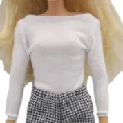 doll clothes 30 cm  Top T-shirt Elastic pants Daily Wear Accessories Clothes for Curvy Barbies doll