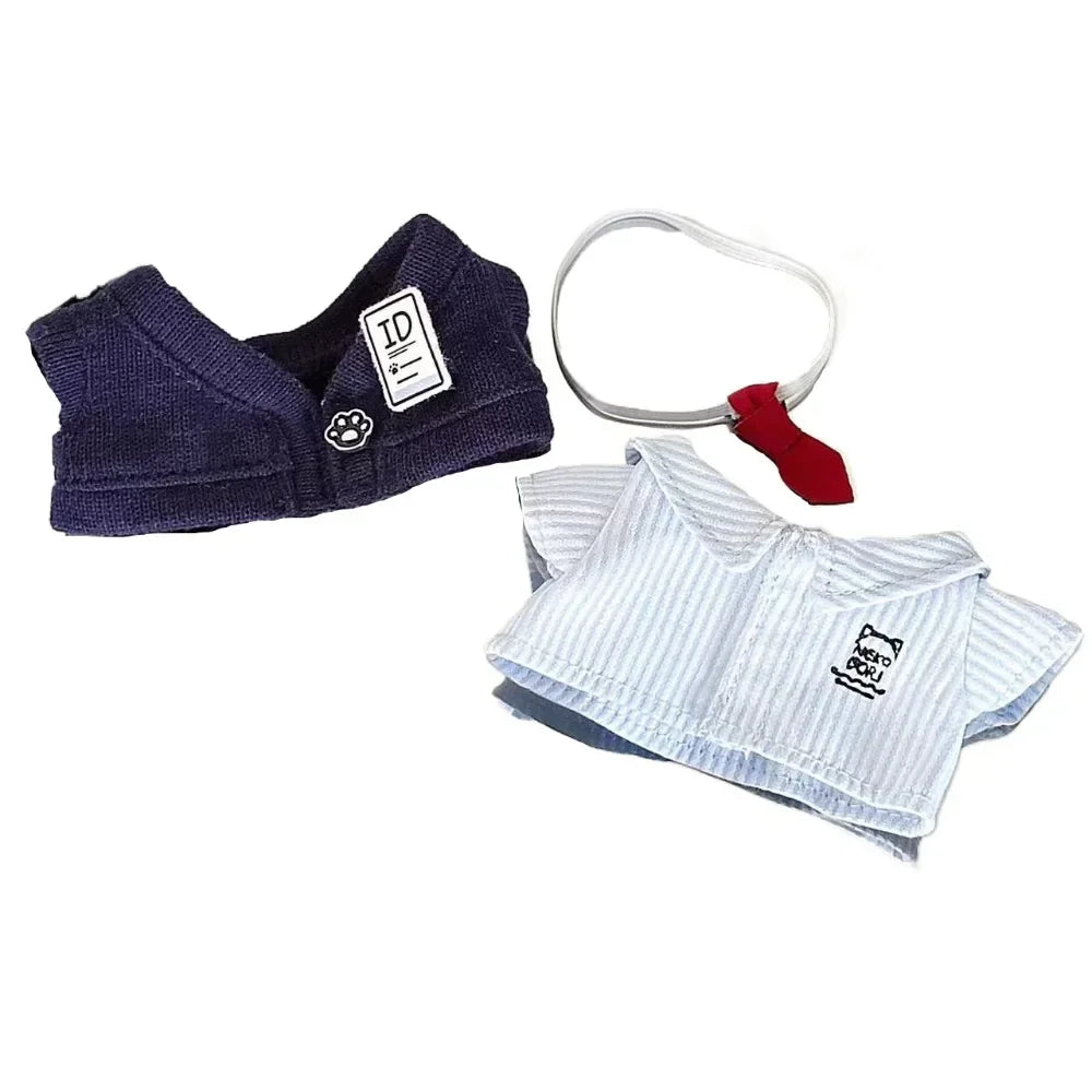 Uniform 10cm Cotton Doll Clothes Shirt T-shirt Doll Clothes Outfit Pants Lovely Doll Dress Up Set 10cm Cotton Doll