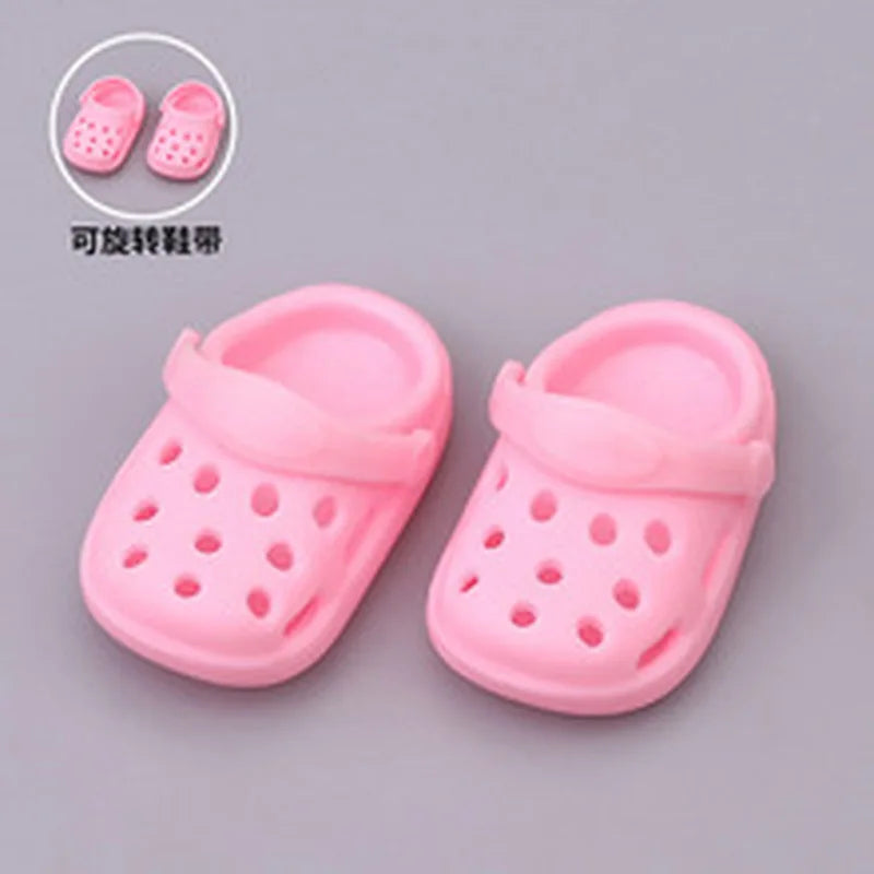 10cm 15cm Doll Hole Slippers Solid Color Rotatable Shoelace Accessories Toy Shoes Decoration Fashion Trendy Shoe 2025 Autumn