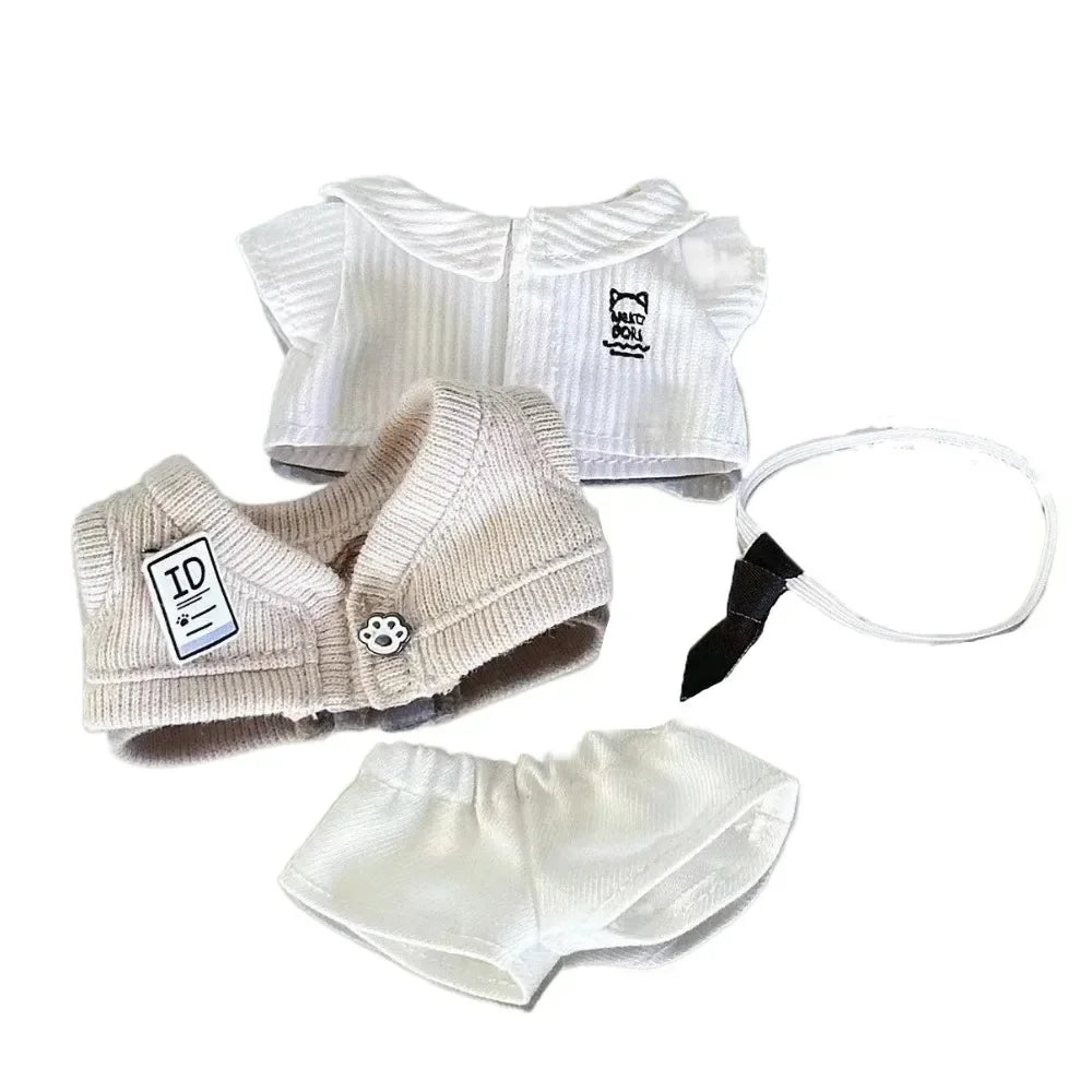 Uniform 10cm Cotton Doll Clothes Shirt T-shirt Doll Clothes Outfit Pants Lovely Doll Dress Up Set 10cm Cotton Doll