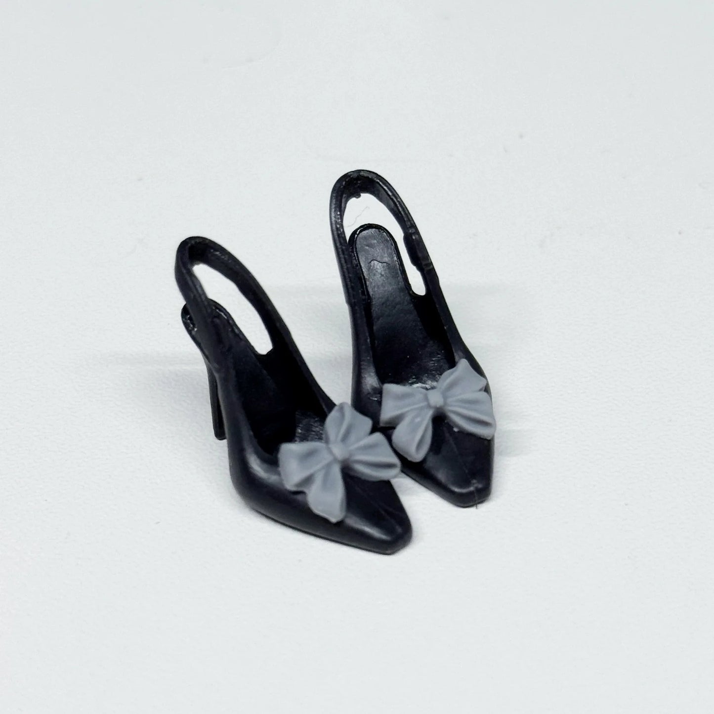 30cm Doll Shoes Accessories Black Classic Small Fragrant Style High Heels Bow Diamante High Heels For 1/6 FR Supermodel Doll