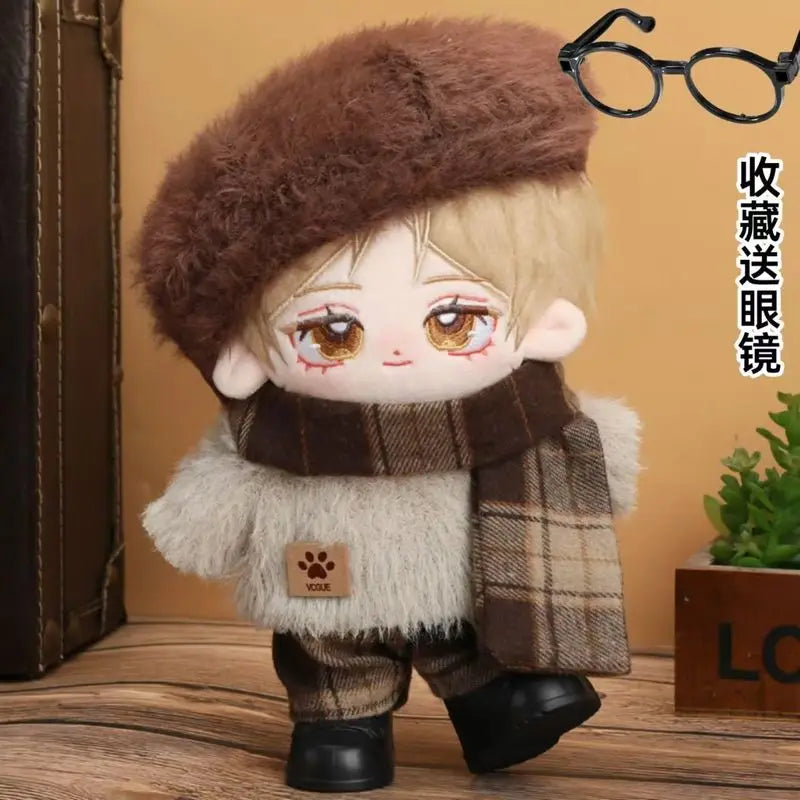 10cm20cm cotton doll clothes autumn and winter British suit dress collar suit cute plush doll doll dress Kawaii skirt sweater ha
