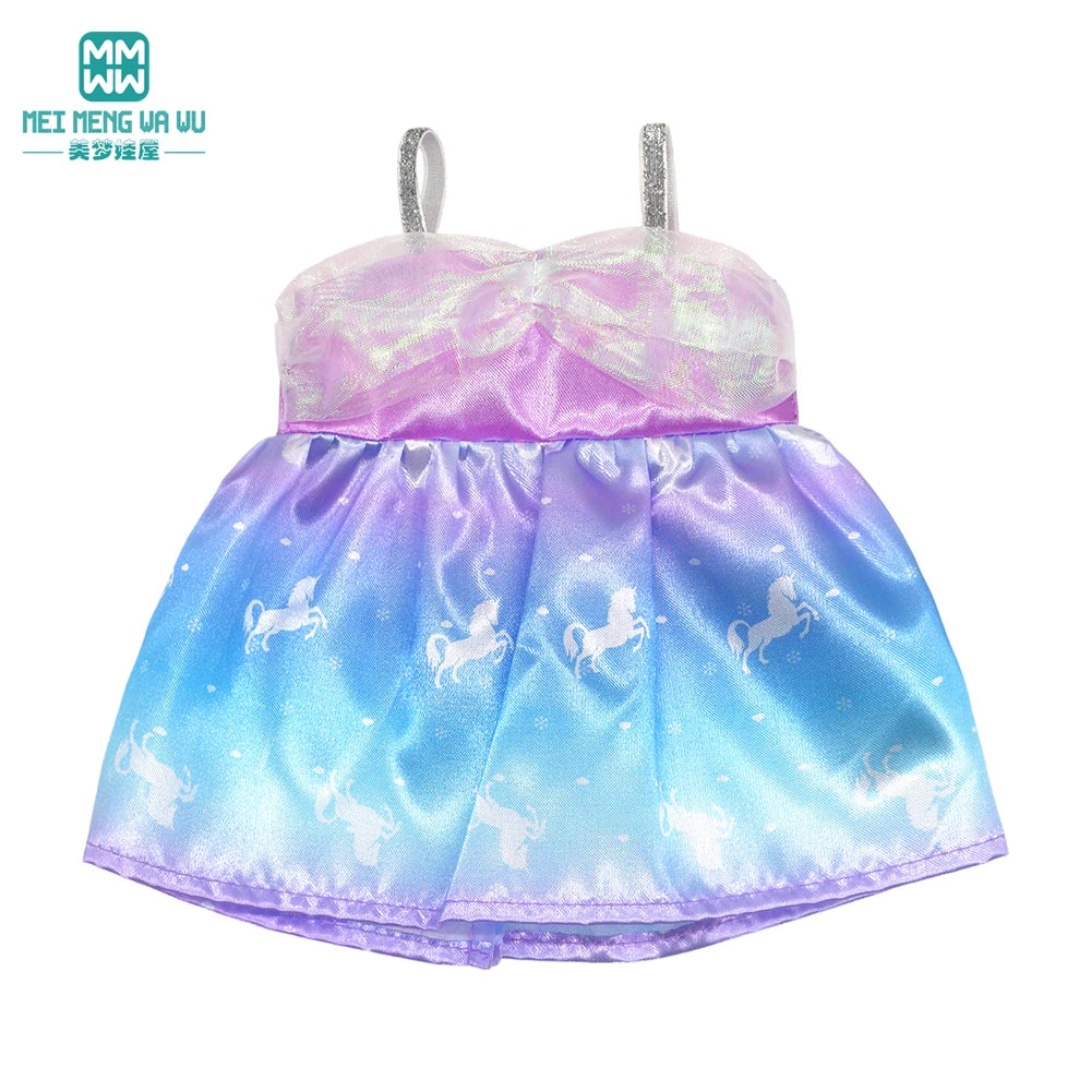 Doll Clothes for 43 cm new born doll and American doll accessories  fashionable gauze dress, bow dress