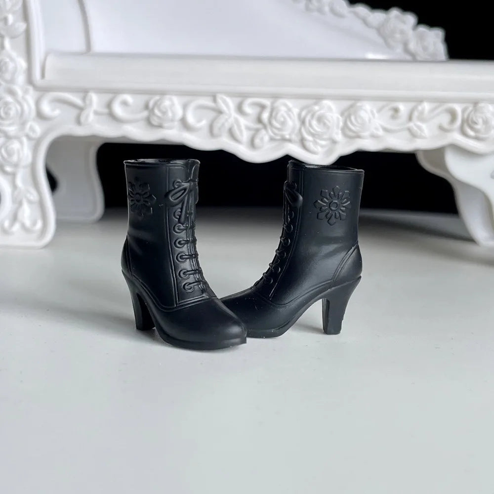 Fashion Doll Shoes Plastic DIY Accessories High Heels Shoes Multistyles for 1/6 BJD 30cm Dolls Fit Foot Length 2cm Dolls