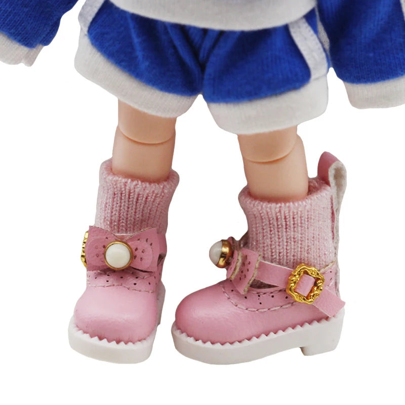 1 Pair Ob11 DOD 1/12 Bjd Doll Shoes For Body9,GSC,YMY,obitsu 11,molly Doll Faux Leather Shoes Doll Accessories
