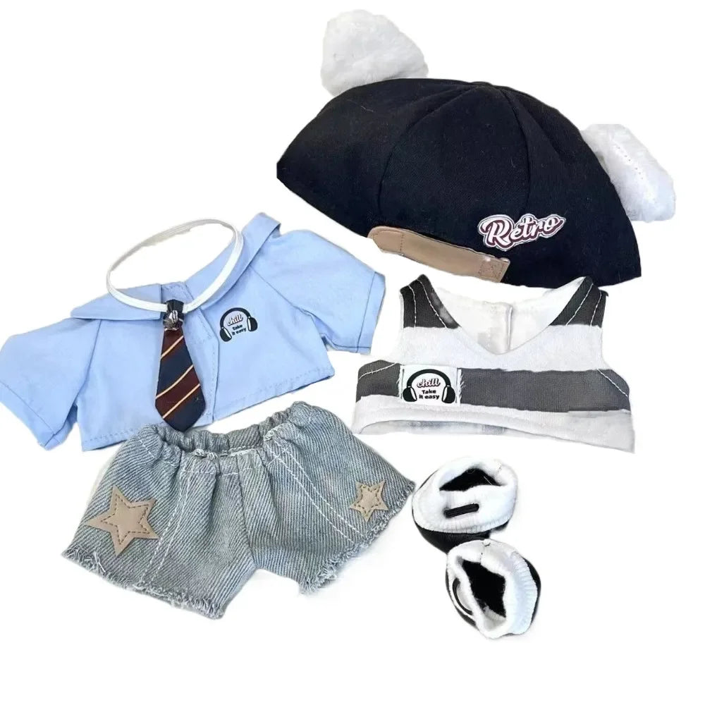 College Uniform 20cm Cotton Doll Clothes Jackets Coat Idol Doll Clothes Cool Sport Plush Doll Clothes 20cm Cotton Doll