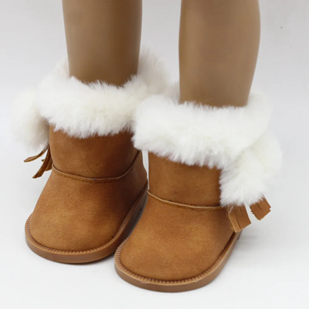 7 cm Doll Shoes For 18 Inch American Doll & 43 cm Born Baby Doll Plush Boots For 43 cm Baby, Nenuco,Our Generation,Girl's Gift