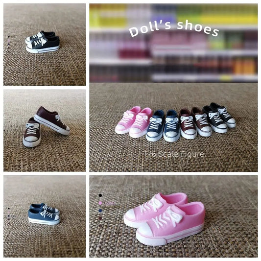 Doll Shoes For 30cm Dolls 1/6 Doll Soft Plastic Sneakers PVC Doll Casual Shoes Fit for Foot Length 2cm Doll Accessories