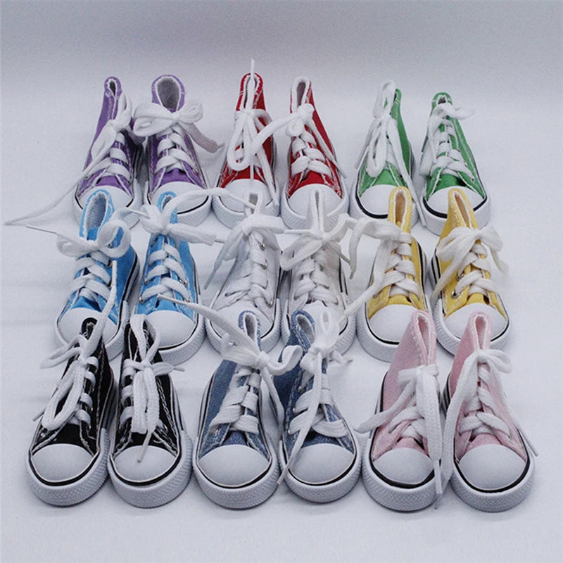 7.5CM Doll Sneakers Assorted Colors Doll Fashion Canvas Shoes for 1/3 1/4 BJD Dolls Toy Hand Made Shoes Accessories Toys Gift