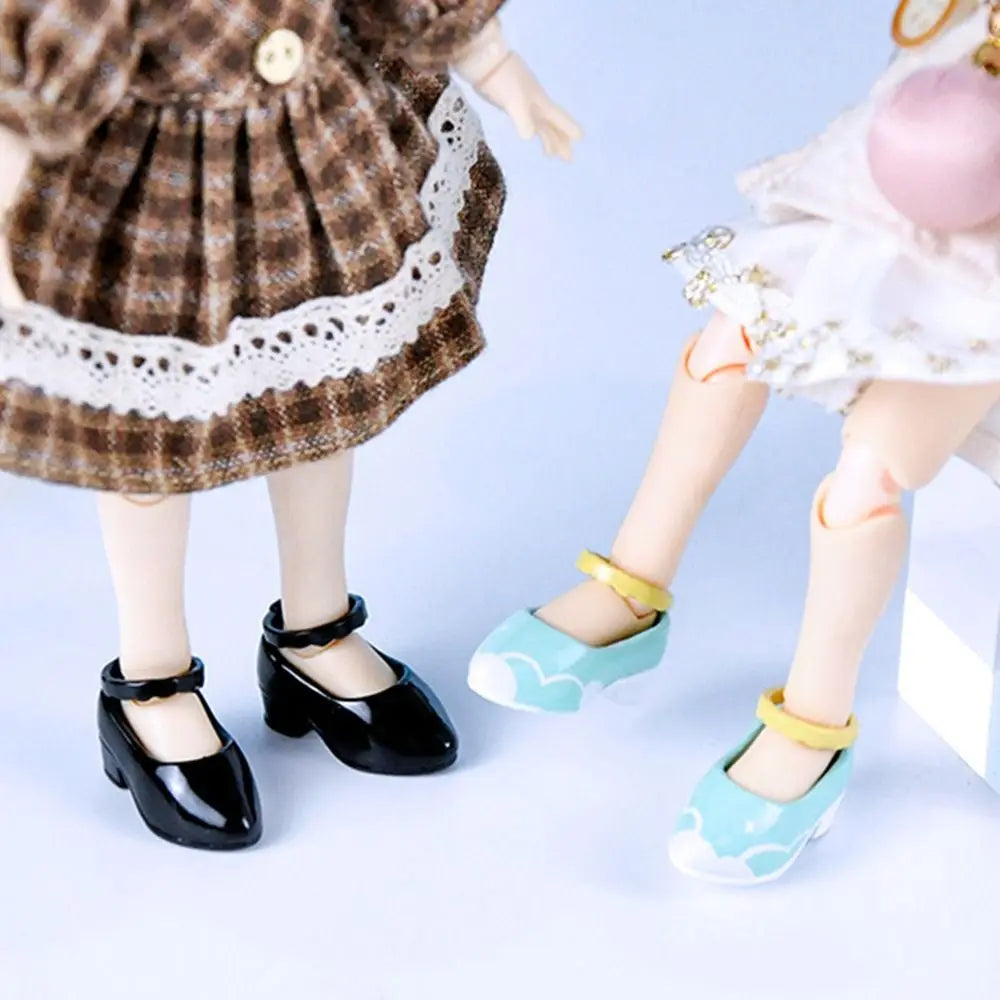 1 Pair 10 Styles Fashion Doll Shoes for 1/12 BJD Dolls Slippers Doll PVC High Heels Shoes Doll Boots for ob11 Doll Accessories