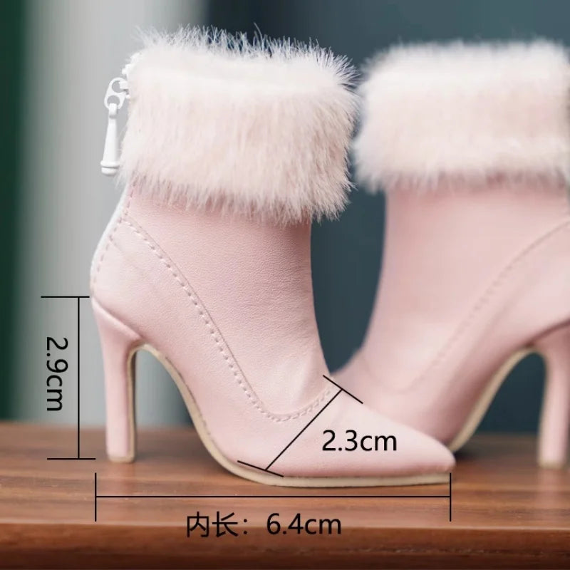 BJD Doll Shoes For 1/3 1/4 Doll Fashion Shoes Black White Pink Silver High Boots Doll Accessories DIY Gift