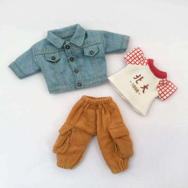 Ob11 Doll Baby Clothes Jacket Fashion Doll Denim Clothes For Pd9 Molly Ymy Body Doll Clothes Gsc Clay Doll Body