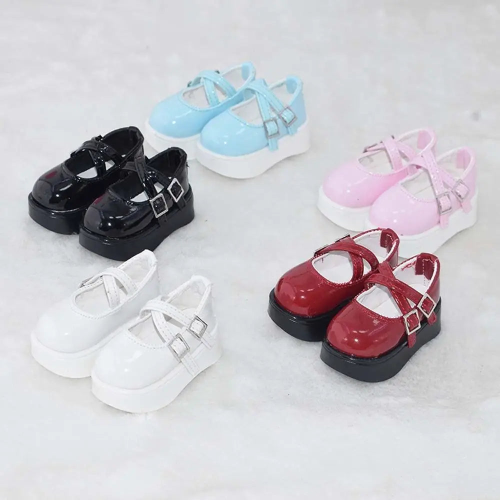 1/4 1/6 Dolls Shoes Heightened Thick Sole Small Bjd Leather Shoes Diy Girl Toys Dress Up Doll Accessories Mini Shoes