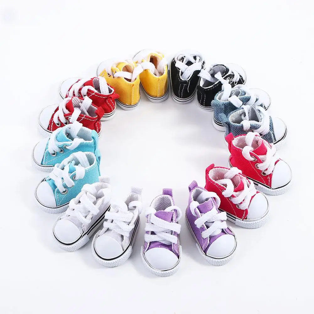 Girl Toy Handmade 5cm Mini Shoes Casual Shoes 1/6 Dolls Doll Canvas Shoes Doll Shoes Doll Sneakers BJD Doll Shoes