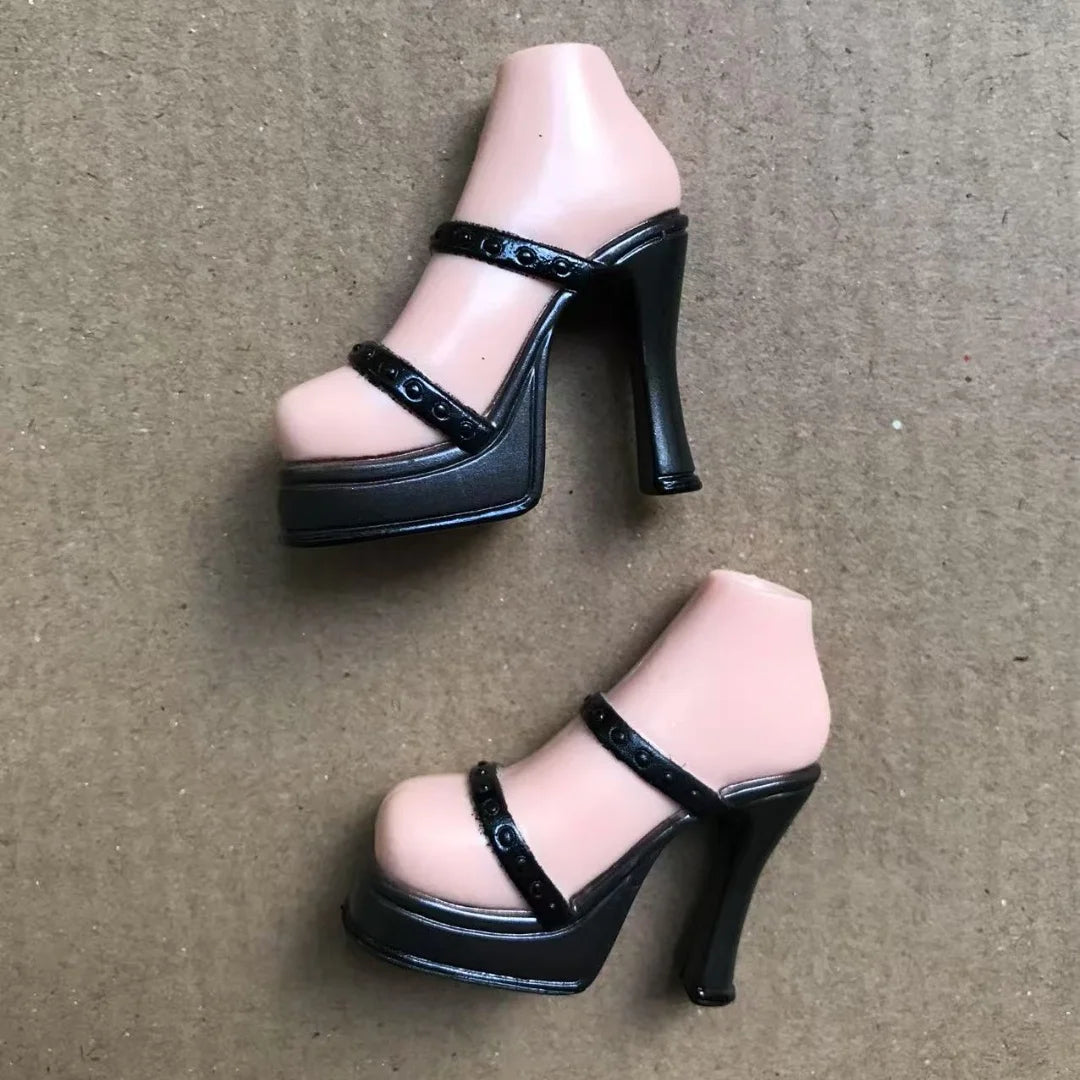 Classic Dancing Doll Shoes 2001 Big Thick Heels Doll Boots Shoes Sandals Brown Black Red Silver Beige Doll Decors