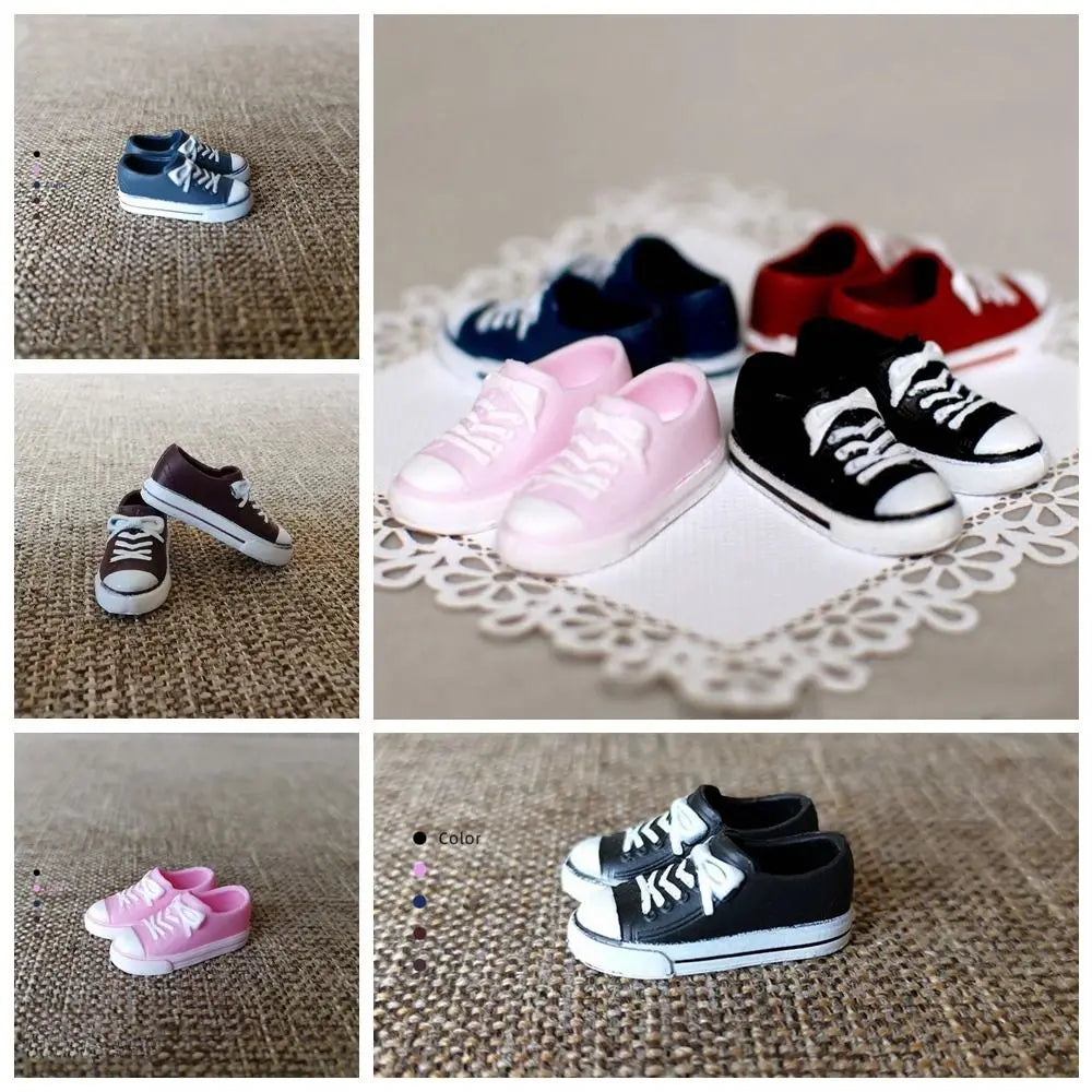 Doll Shoes For 30cm Dolls 1/6 Doll Soft Plastic Sneakers PVC Doll Casual Shoes Fit for Foot Length 2cm Doll Accessories