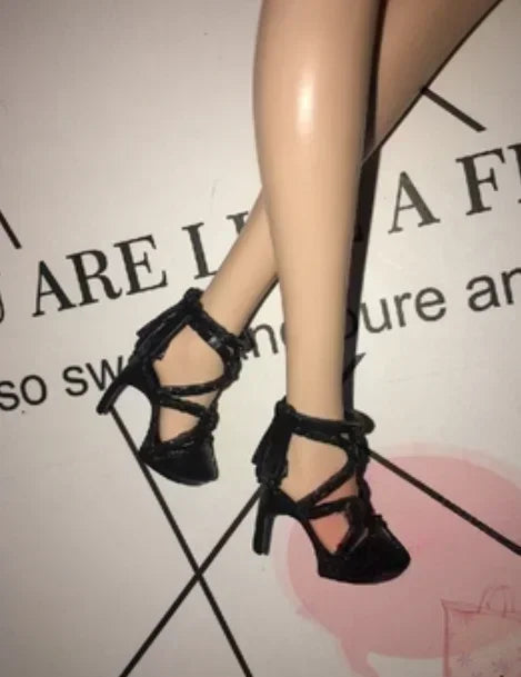 Doll shoes  high heels flat foot shoes red shoes new style for Bbie dolls Topup52