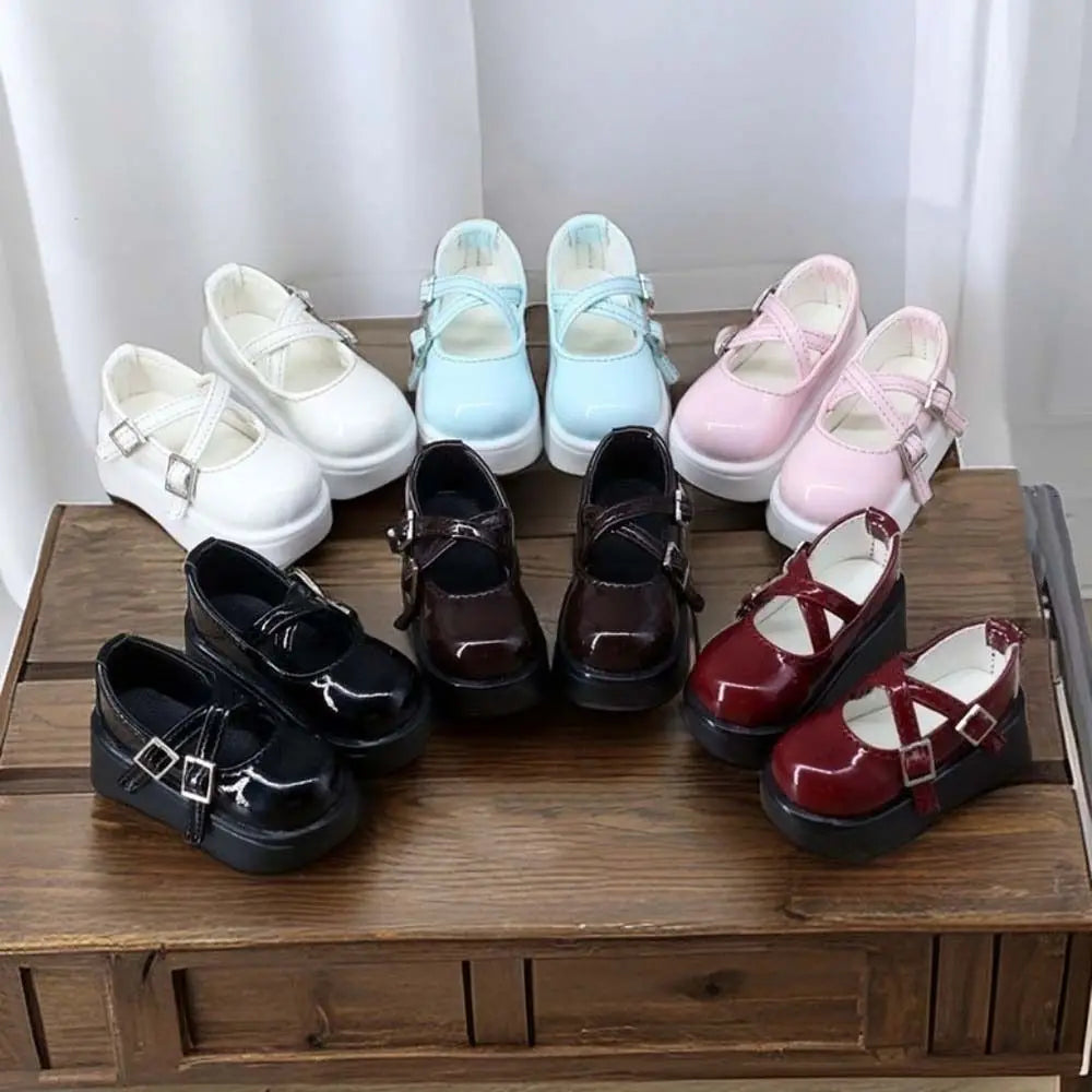 Dress Up 1/4 Dolls Shoes Heightened Thick Sole Handmade Bjd Leather Shoes Casual Wear Multiple Colour 45CM Doll Shoes Diy Toys