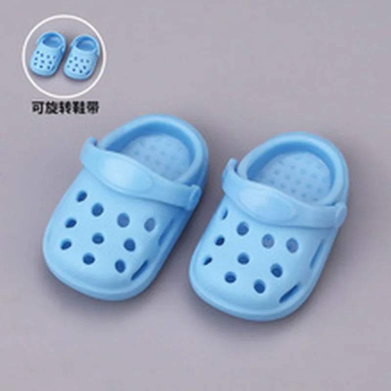 10cm 15cm Doll Hole Slippers Solid Color Rotatable Shoelace Accessories Toy Shoes Decoration Fashion Trendy Shoe 2025 Autumn