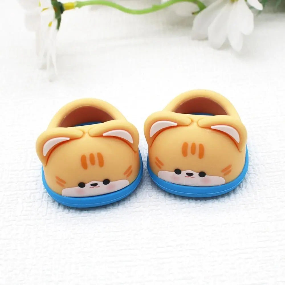 1Pair 20cm Cotton Doll Shoes Soft Rubber Shoes Cute Animal Patterned Shoes Doll Accessories Children Toys Gifts