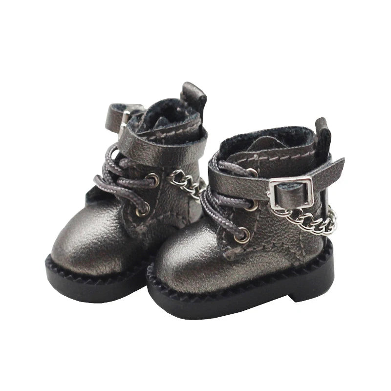 1 Pair Doll Shoes Lovely Chain Boots New Casual Hand-made Ob11 DOD 1/12 Bjd Doll Shoes Doll Accessories