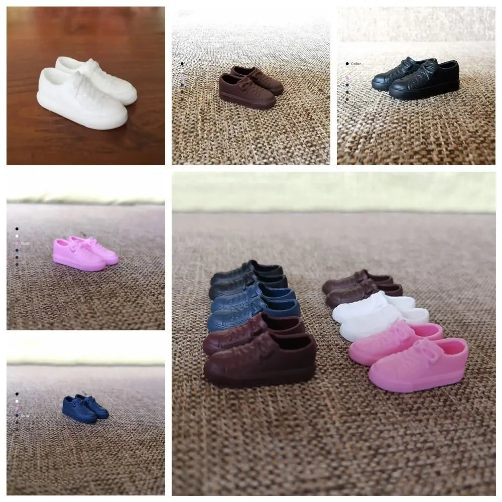Doll Shoes For 30cm Dolls 1/6 Doll Soft Plastic Sneakers PVC Doll Casual Shoes Fit for Foot Length 2cm Doll Accessories