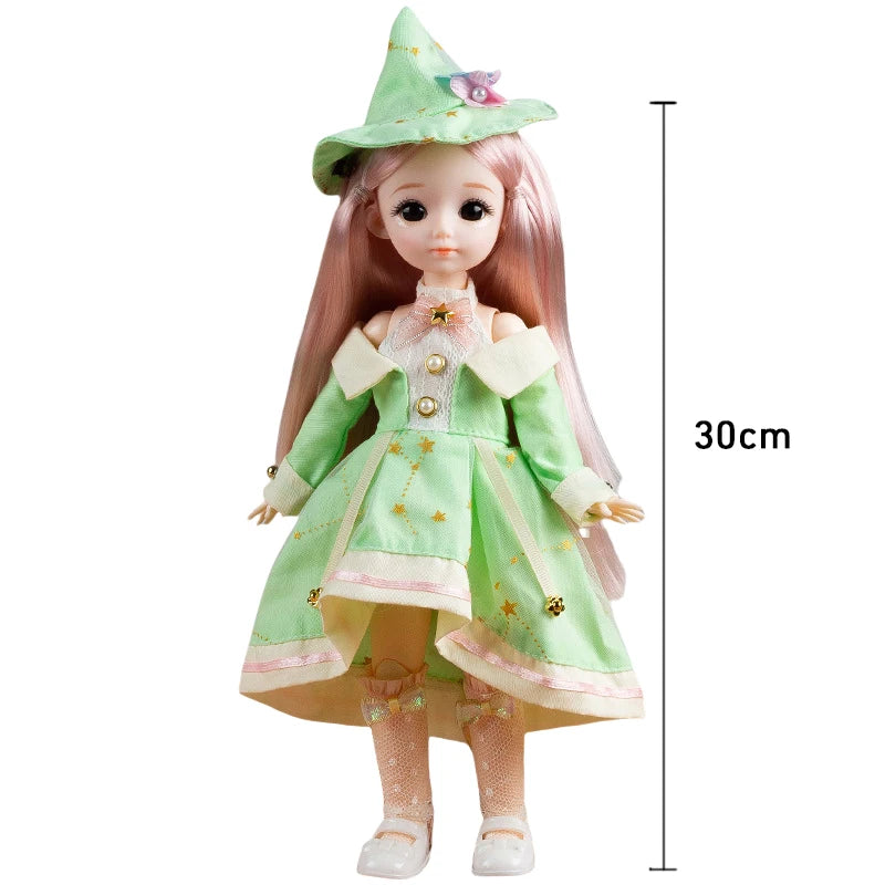 30CM BJD Doll Clothes Girl Dress Up Makeup DIY Toys Dollhouse Accessories Set Children Humanoid Doll Girl Gifts