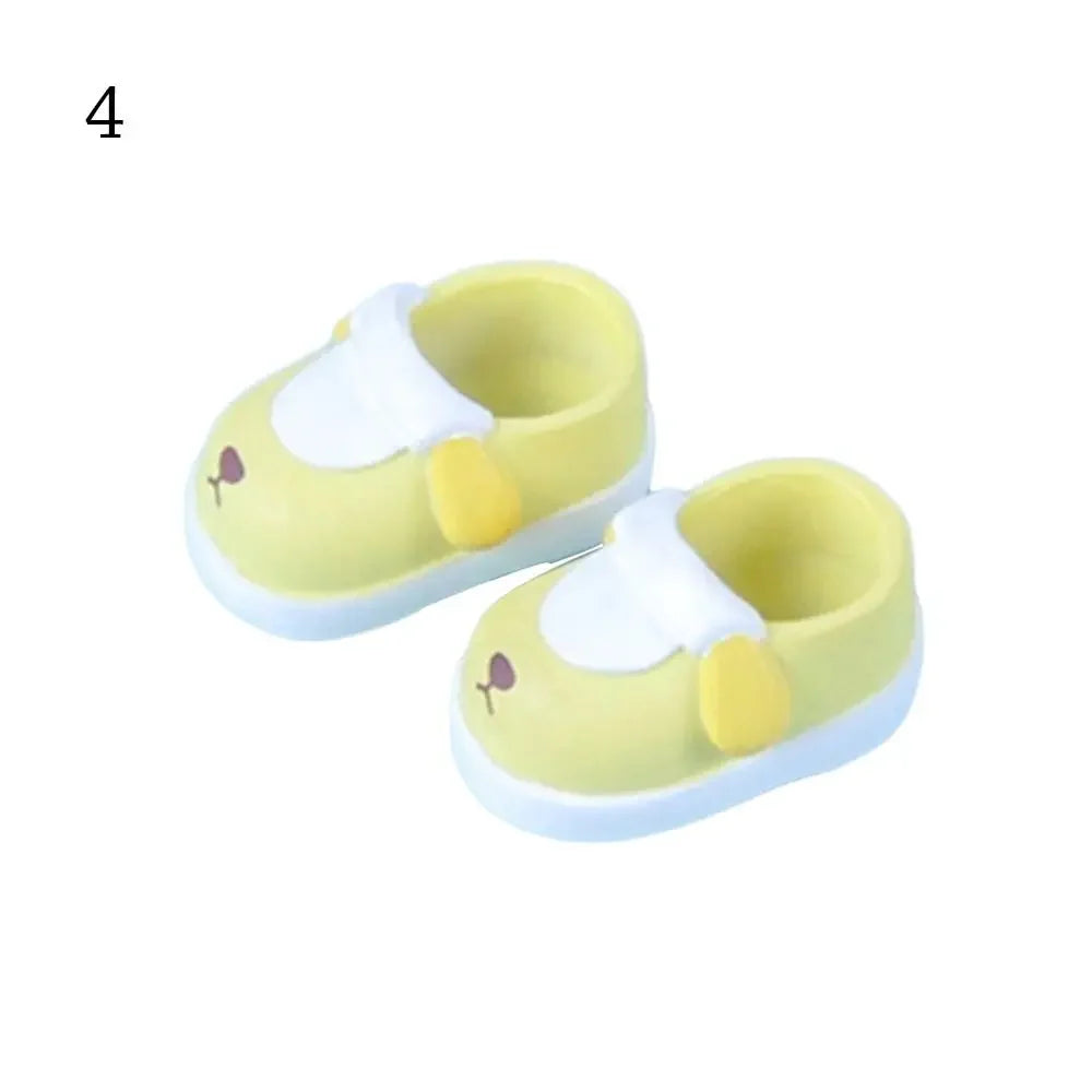 1 Pair 10 Styles Fashion Doll Shoes for 1/12 BJD Dolls Slippers Doll PVC High Heels Shoes Doll Boots for ob11 Doll Accessories