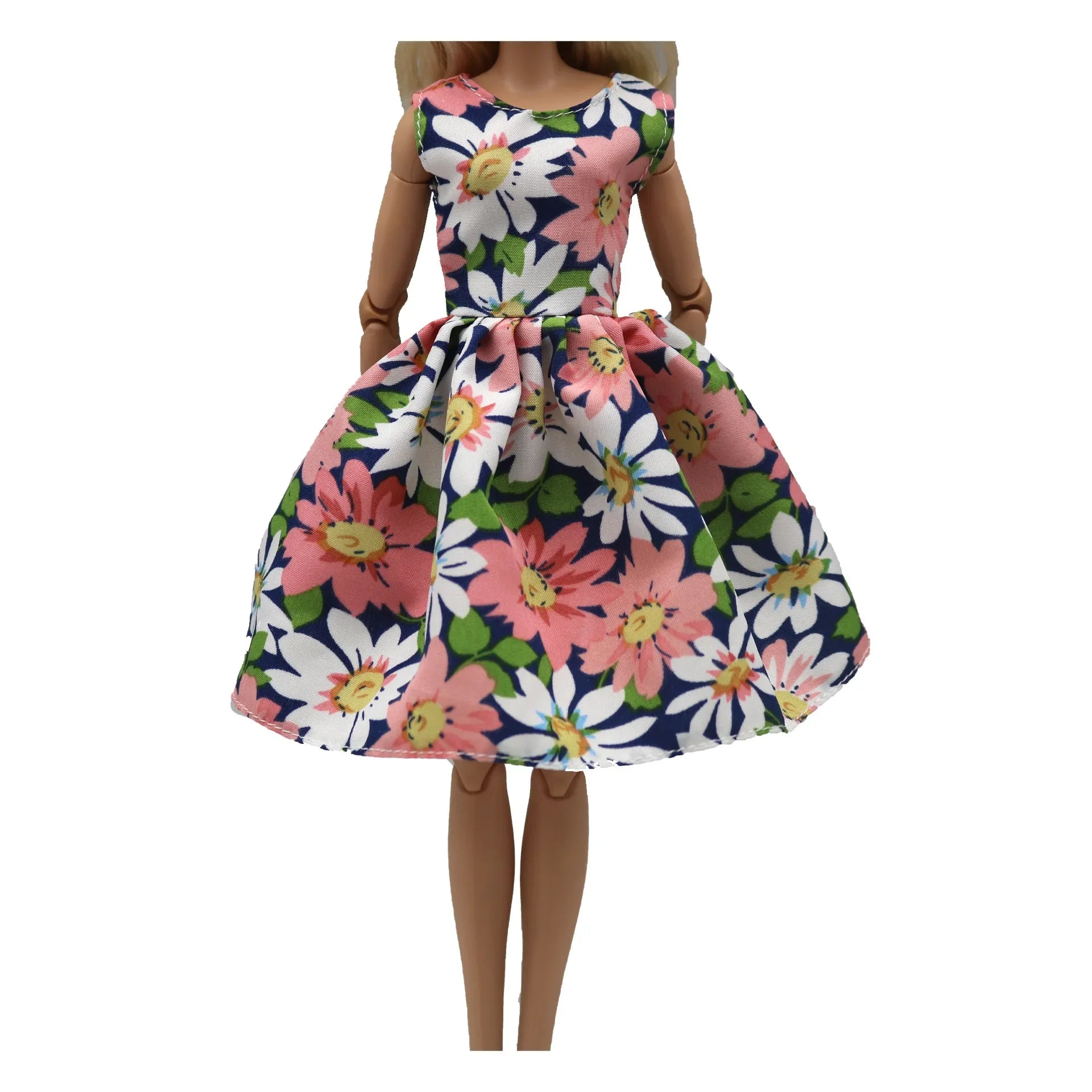 2023 new fashion clothes dress for 30 cm doll 1/6 29 cm Ribbon Hanging Neck Open Back Fragmented Flower Dress