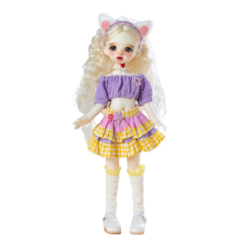 30CM BJD Doll Clothes Girl Dress Up Makeup DIY Toys Dollhouse Accessories Set Children Humanoid Doll Girl Gifts