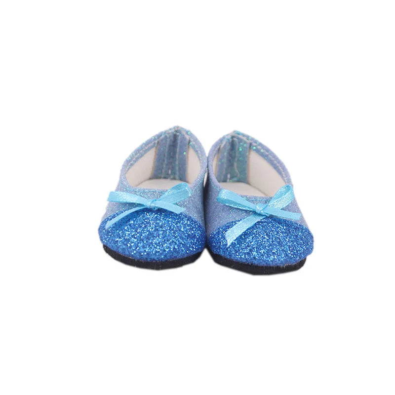 Doll Shoes Bow Tie Shoes Pop Leather Shoes Cute Cat Patterned Shoes For 18Inch American Doll&43CM Baby Doll Shoes,Girl Toys Gift