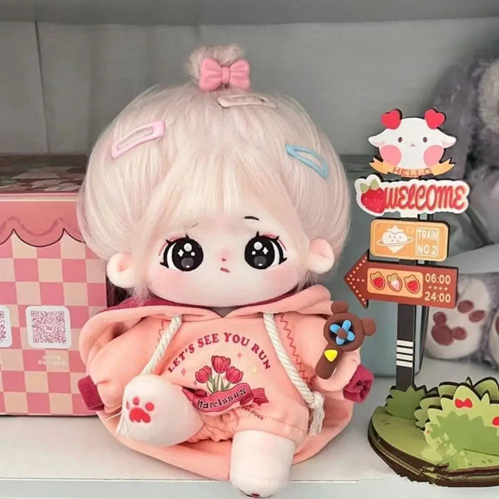 20cm Cotton Doll Clothes Pretty Dress Outfit Cute Hoodie Casual Suit Plush Toys Dress Up Clothing Girls Brithday Gift