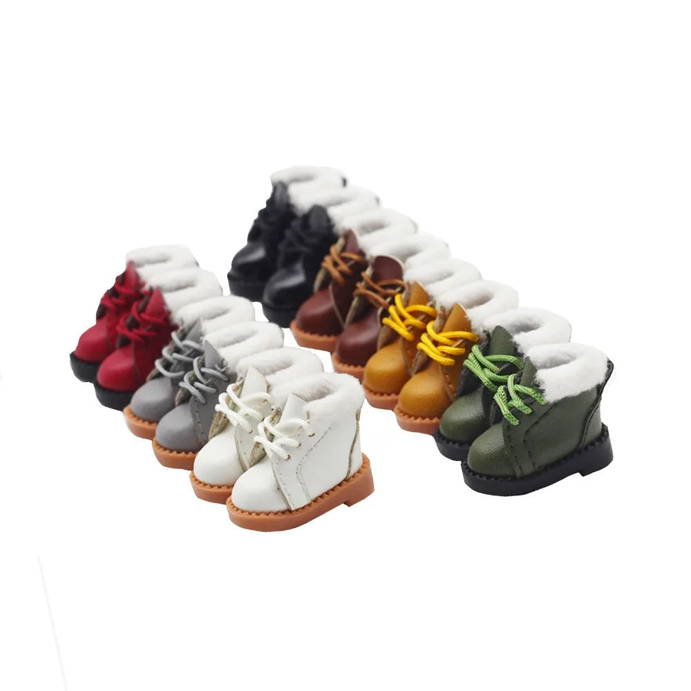 Doll Shoes 3.2cm 1/8  Doll For 1/6 Blythes OB22 Mini Doll Shoes Doll Clothes Accessories Shoes Accessories Doll Winter Boots