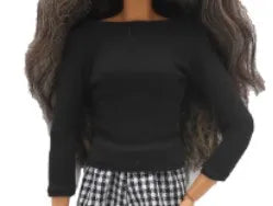 doll clothes 30 cm  Top T-shirt Elastic pants Daily Wear Accessories Clothes for Curvy Barbies doll