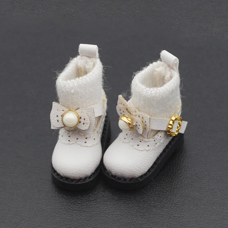 1 Pair Ob11 DOD 1/12 Bjd Doll Shoes For Body9,GSC,YMY,obitsu 11,molly Doll Faux Leather Shoes Doll Accessories